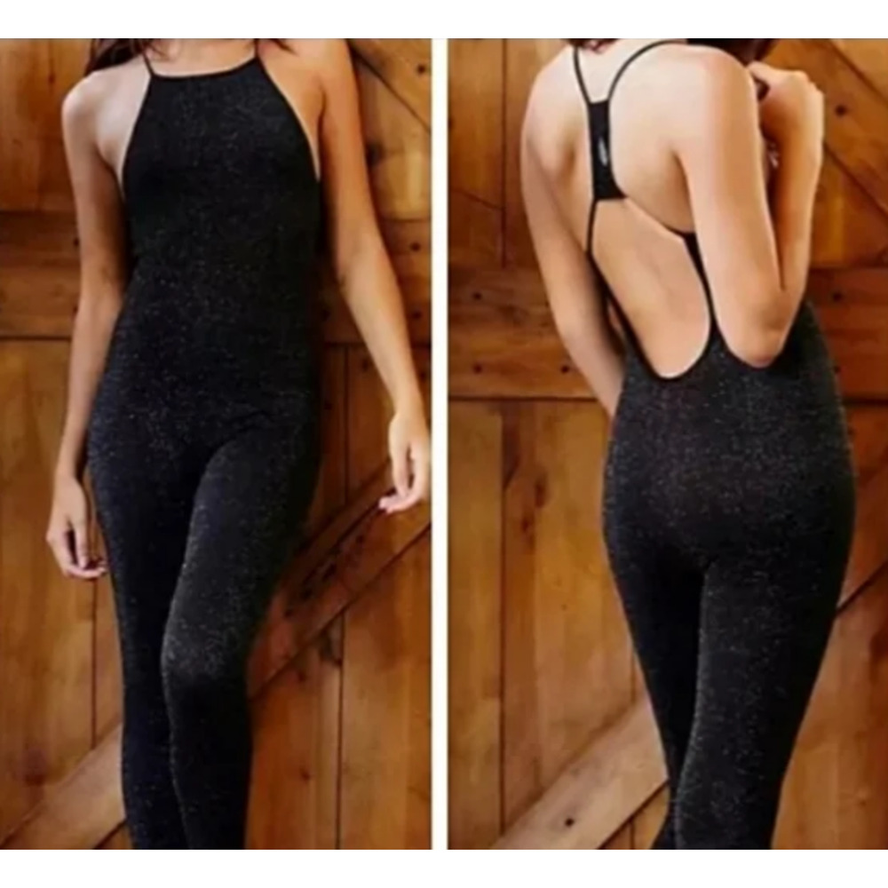 Free People Movement Women's Black Metallic Polish Up One piece Size XS/S